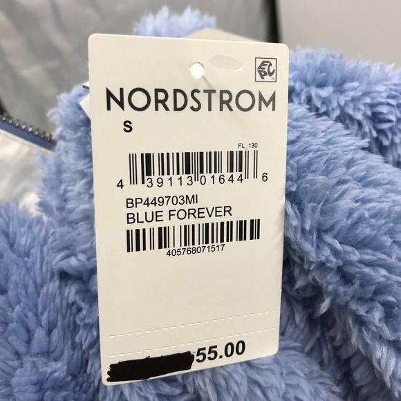 BP. Teddy Plush Fleece Hoodie Sweatshirt S Half Zip Womens Blue Forever NWT - Picture 7 of 7